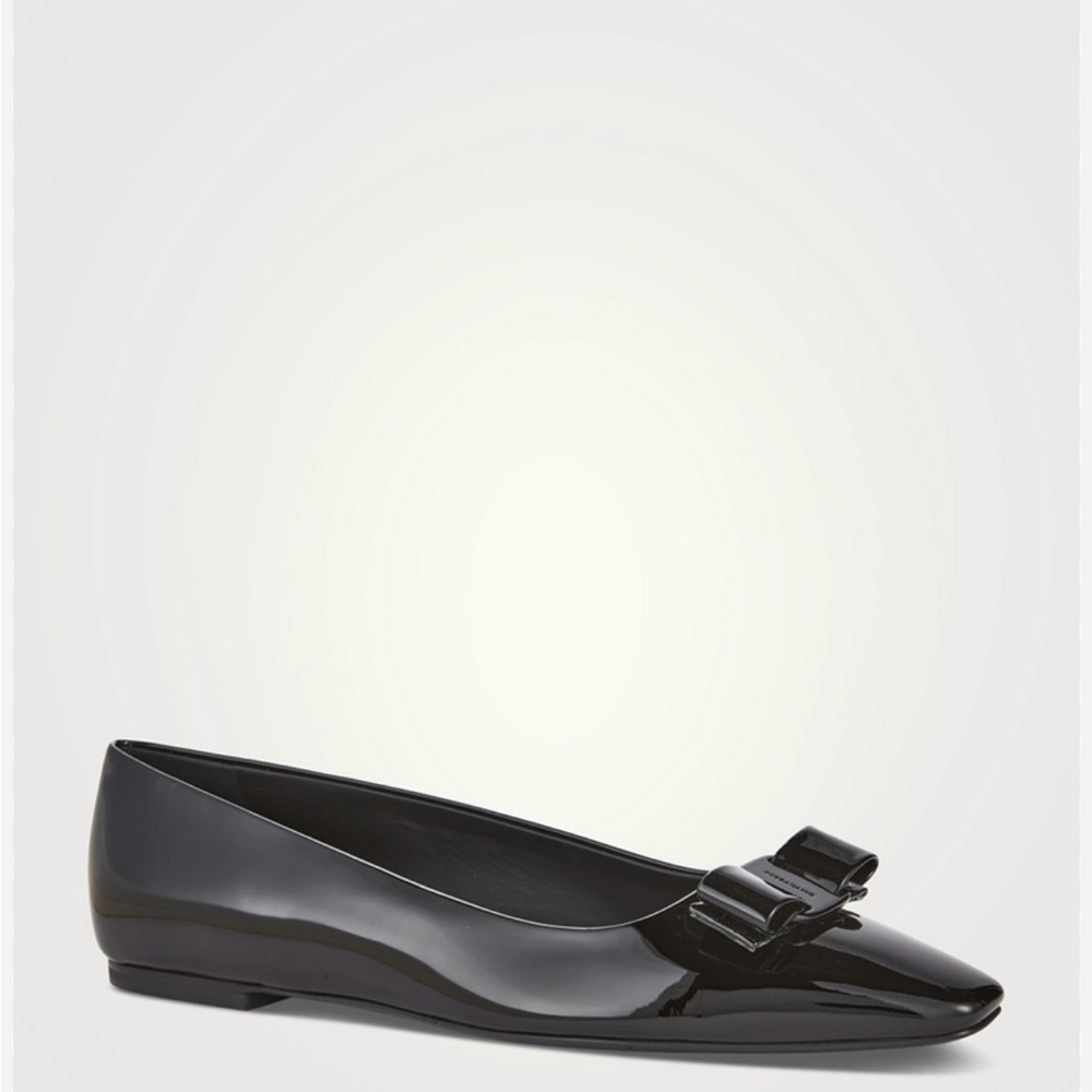 Ferragamo Black Patent Leather Flats